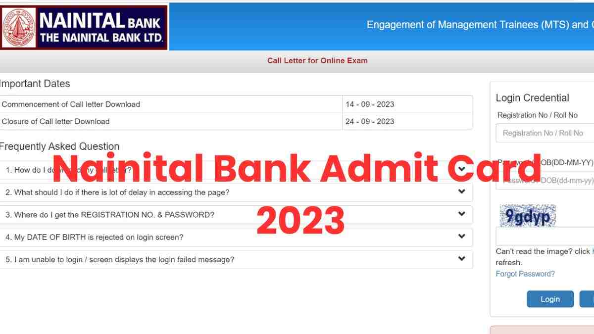 नैनीताल बैंक ने 110 रिक्तियों के लिए एडमिट कार्ड 2023 जारी कर दिया है।