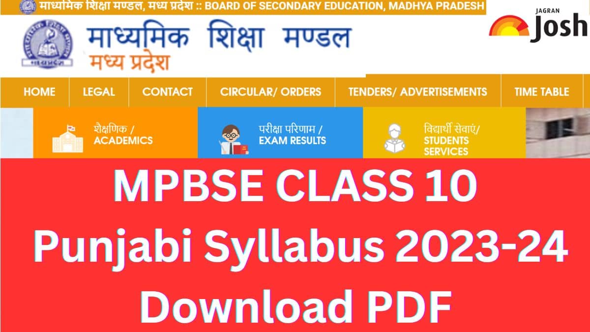 MP Board 10th Punjabi Syllabus 2023-24: Download Revised MPBSE Punjabi Syllabus PDF