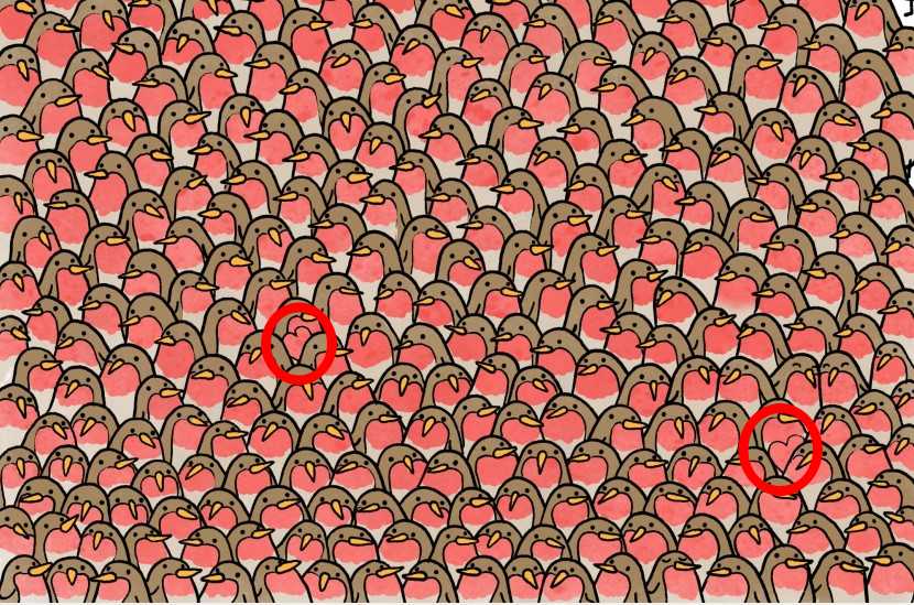 Find two hearts solved