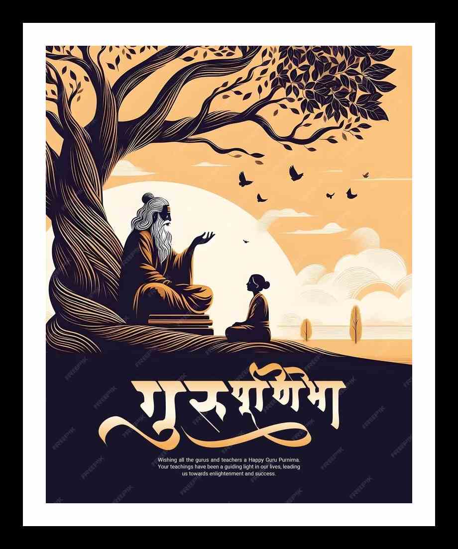 Happy Guru Purnima Teachers Day social media post banner template _ Premium AI-generated PSD