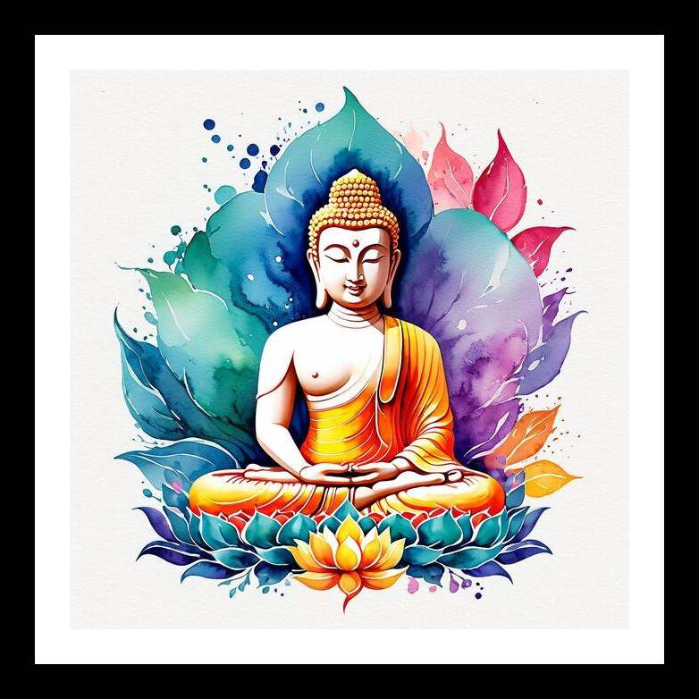 Watercolor Gautam Buddha image _ Premium AI-generated image