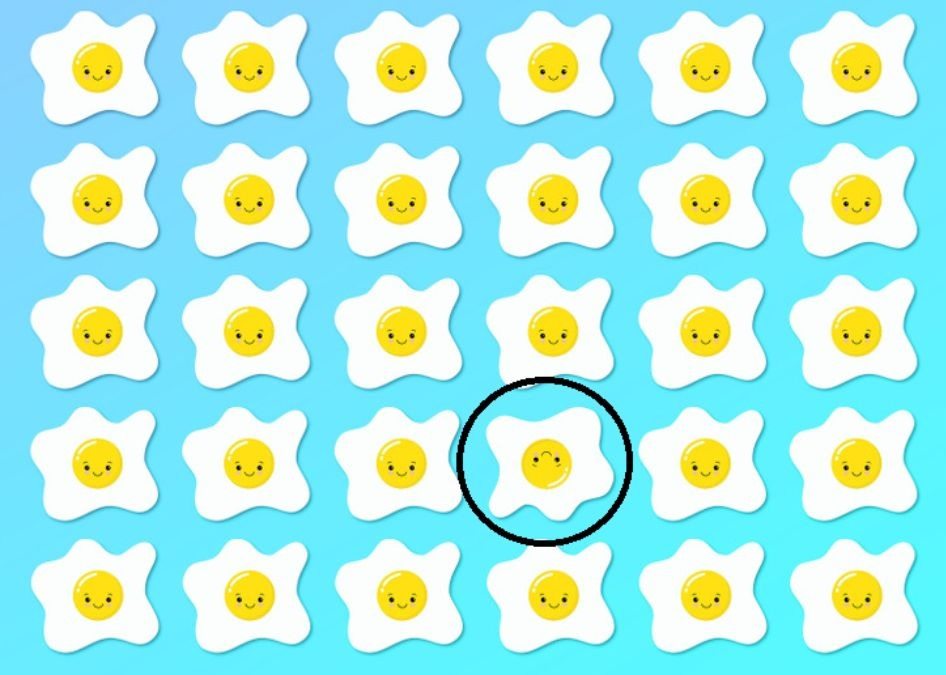 find the different egg puzzle with answer spot-the-odd-egg-picture-puzzle-answer