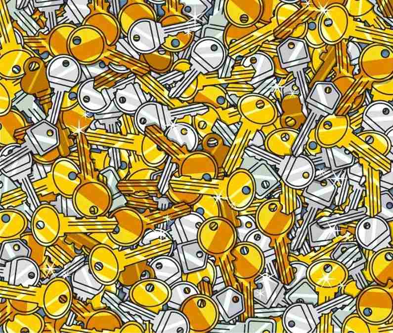 find four antique keys puzzles with answers hidden-keys-optical-illusion-brain-teasers