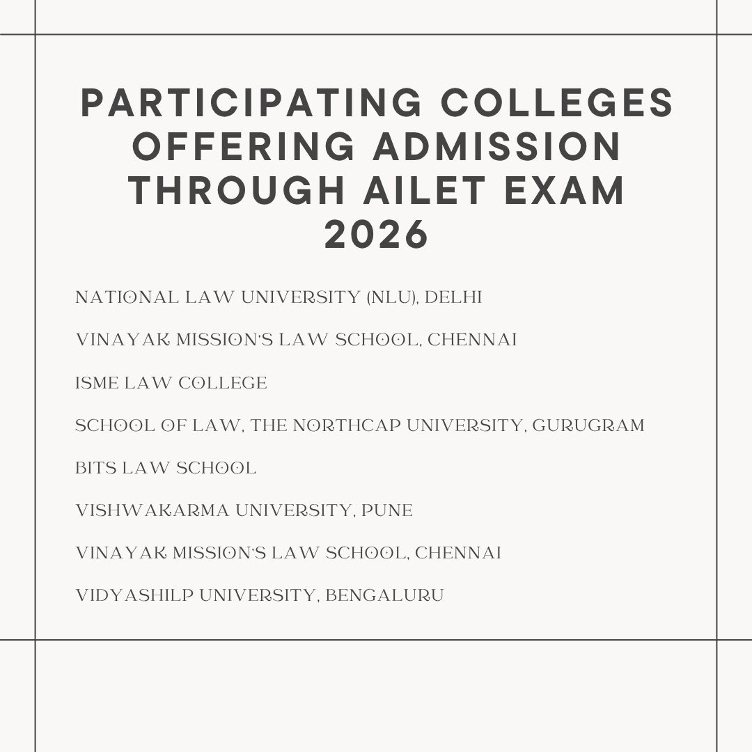 Participating Colleges Offering admission through AILET exam 2026