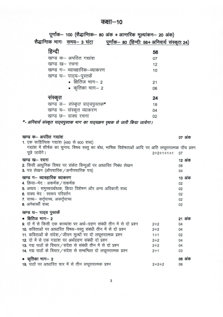 ubse hindi syllabus