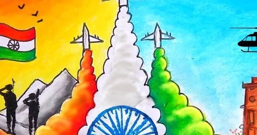 happy independence day drawing with colour__ Indian Army poster drawing __Kargil Vijay Diwas