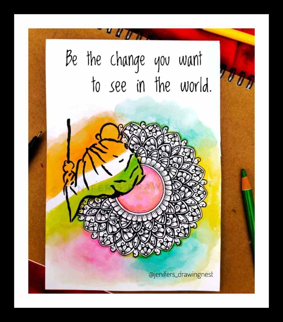 Happy Gandhi Jayanti _ Gandhi Jayanti special mandala art