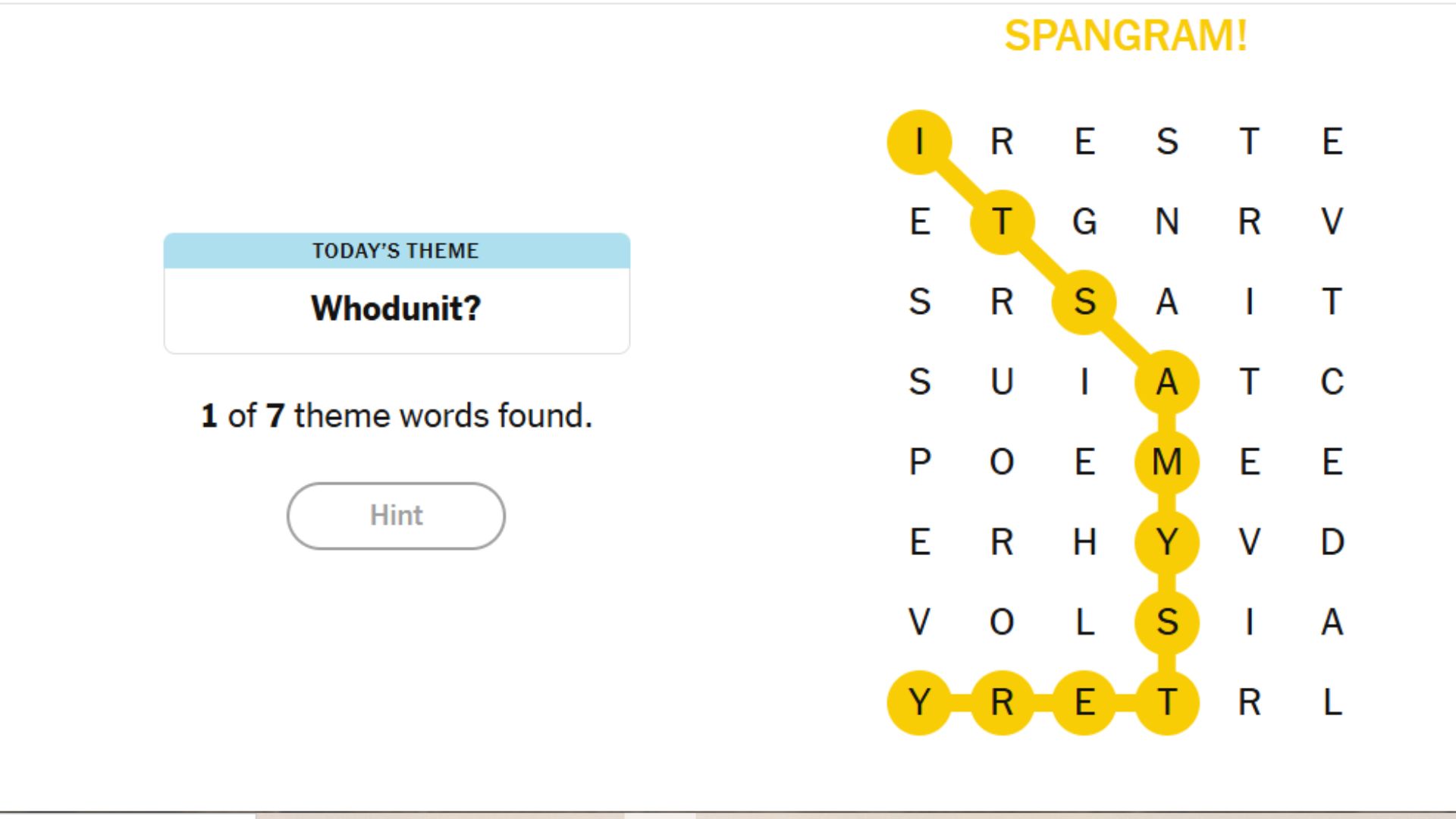Spangram: Its a Mystery