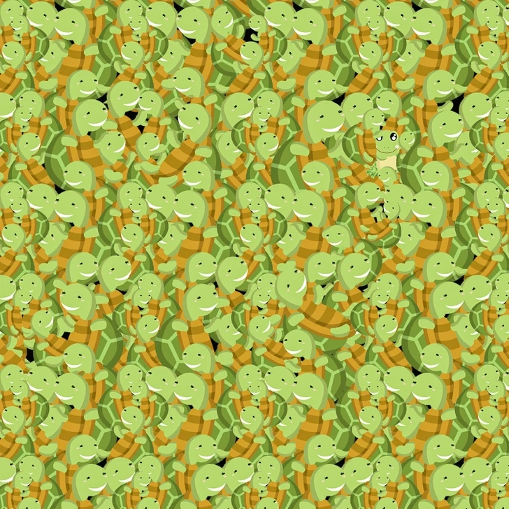 Find frog among turtles
