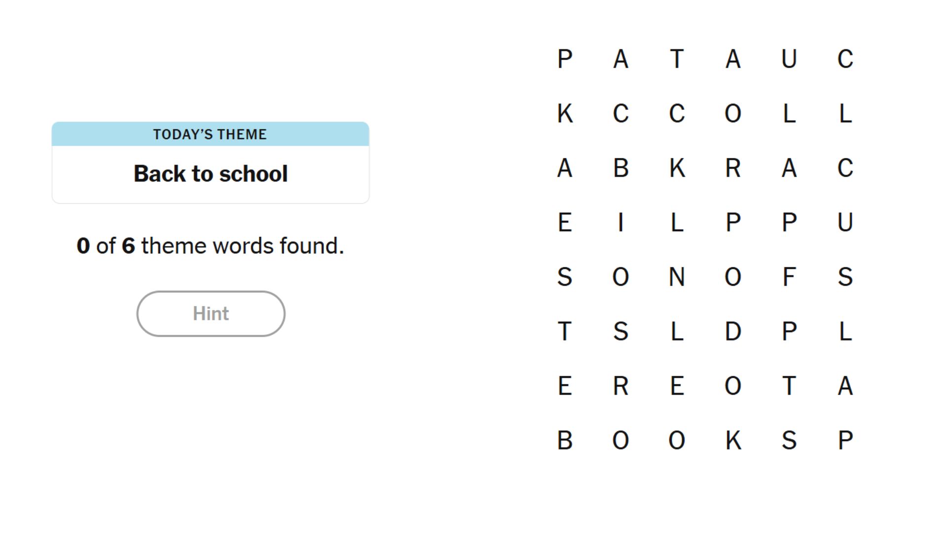 Spangram (Credits:Strands/NYT)