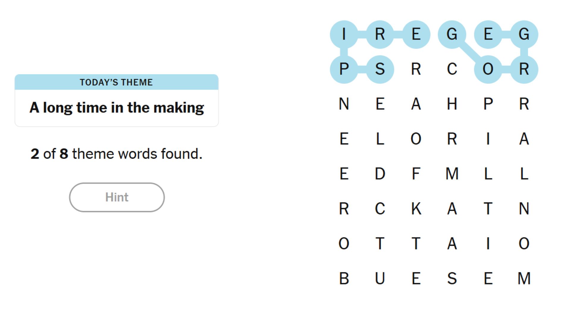 2 Theme Words are Found