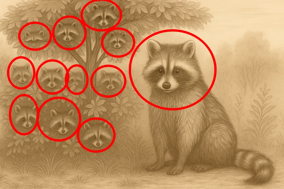 Find 12 raccoons solved
