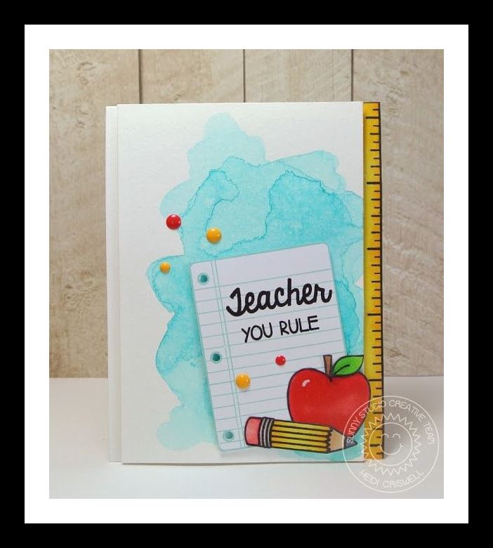 School Time You Rule Watercolor Teacher Card with Heidi