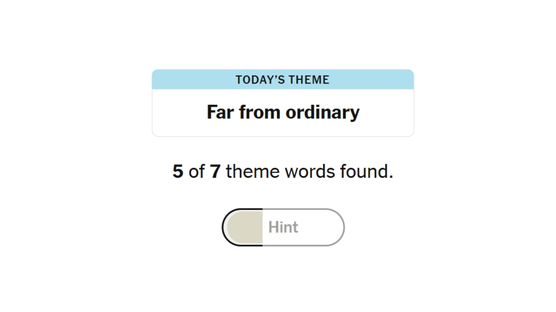 Theme: Far from Ordinary