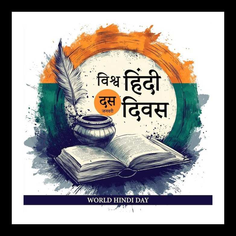 Happy world hindi day social media post with hindi divas indian mother language banner _ Premium AI-generated PSD