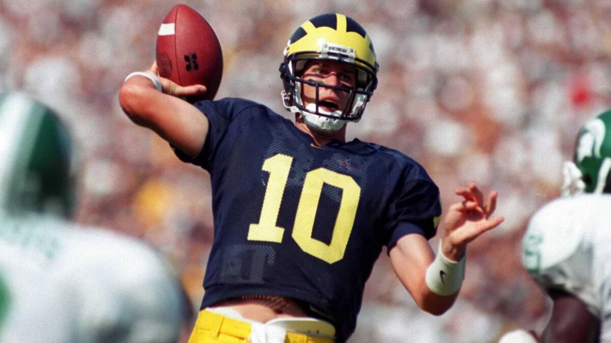 Tom Brady Playing for Michigan Wolverines.