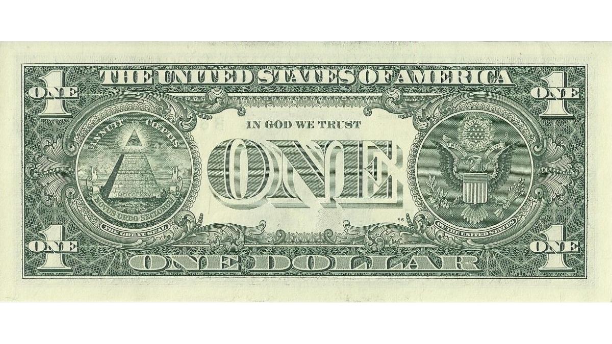 symbols on 1 dollar bill banknote