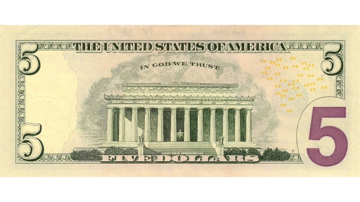 symbols on 5 dollar bill
