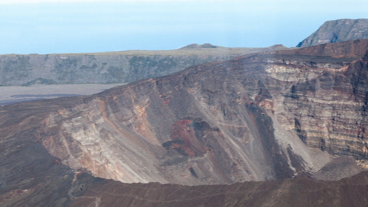 Piton de la Fournaise active volcano in the world