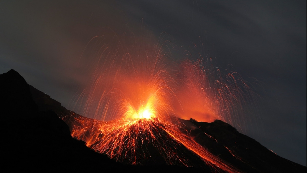 Stromboli Italy active volcano in the world