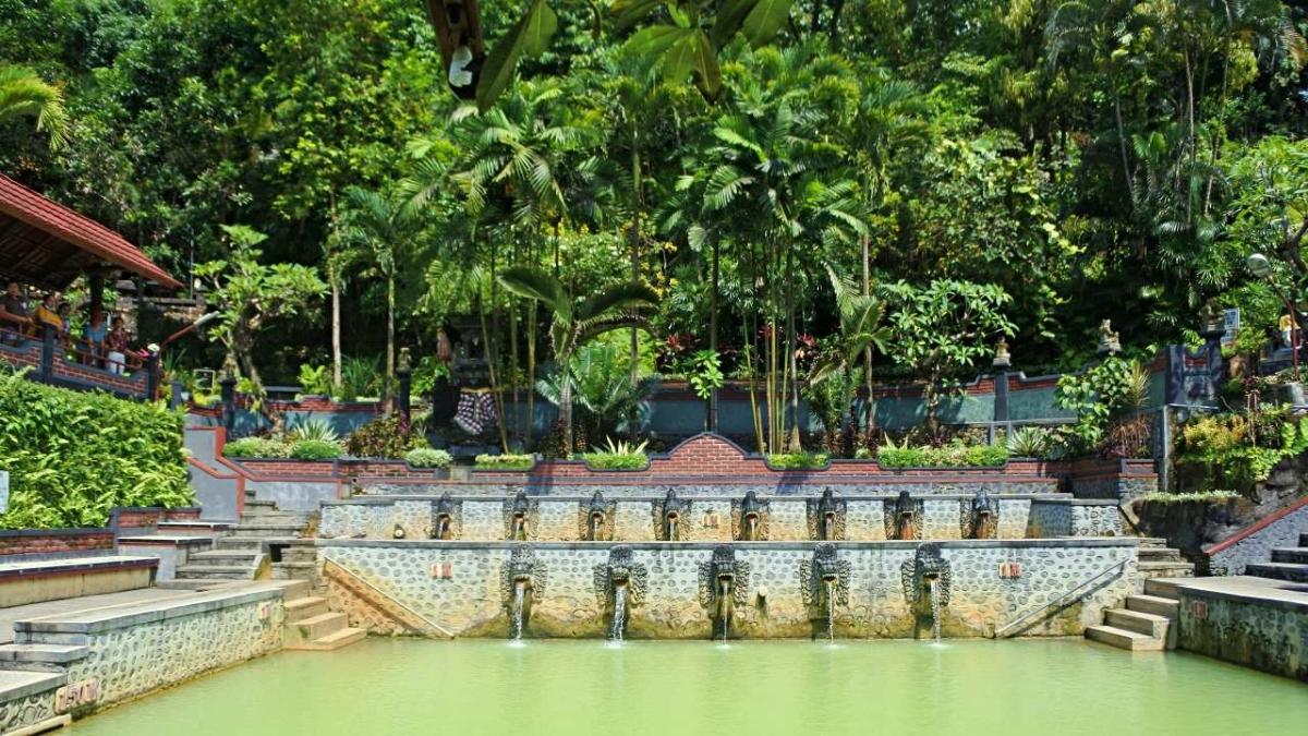 Banjar Hot Springs Bali, surrounded by tropical jungle.
