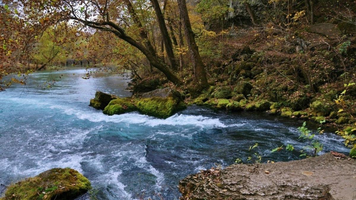 Big Spring, Wyoming, natural mineral hot spring in Hot Springs State Park.