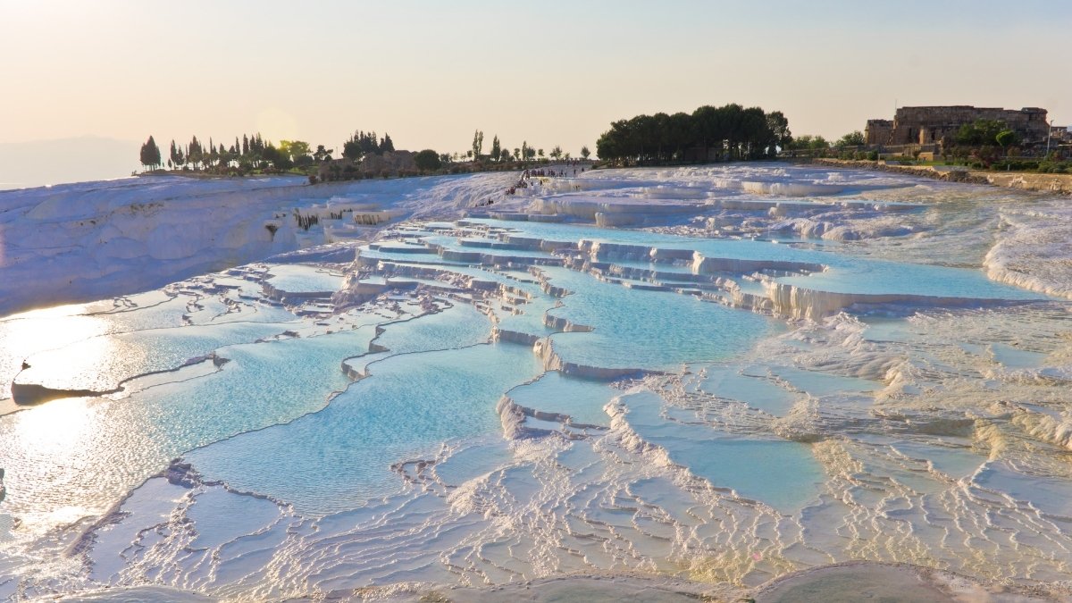 Pamukkale terraces, Turkey, with cascading thermal pools.