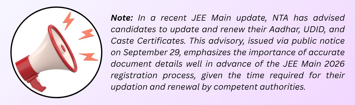 JEE Main 2026 Registration new update