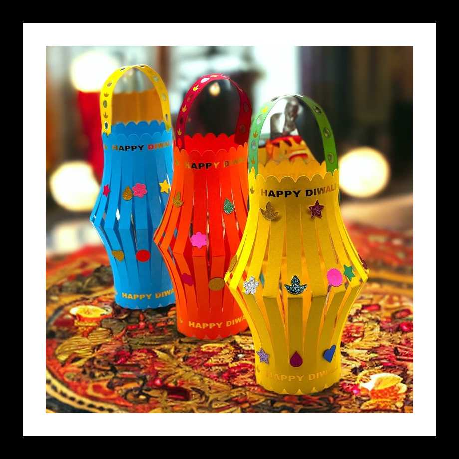 DIY Diwali Lantern Craft Kit - Makes 5 lanterns - Kids Craft Activity - Design Updated for 2023 -