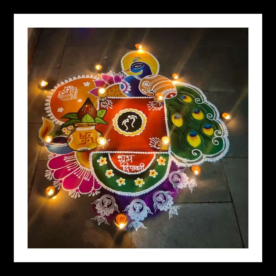easy rangoli for diwali