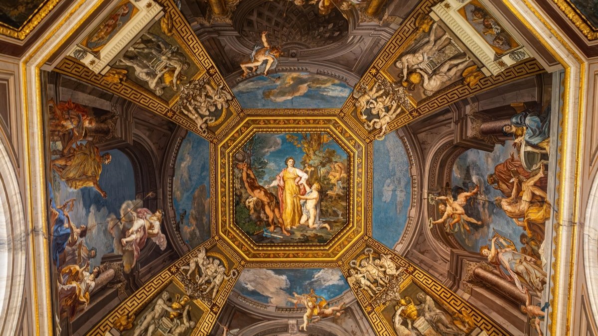 Intricate Ceiling Fresco in Vatican Museum