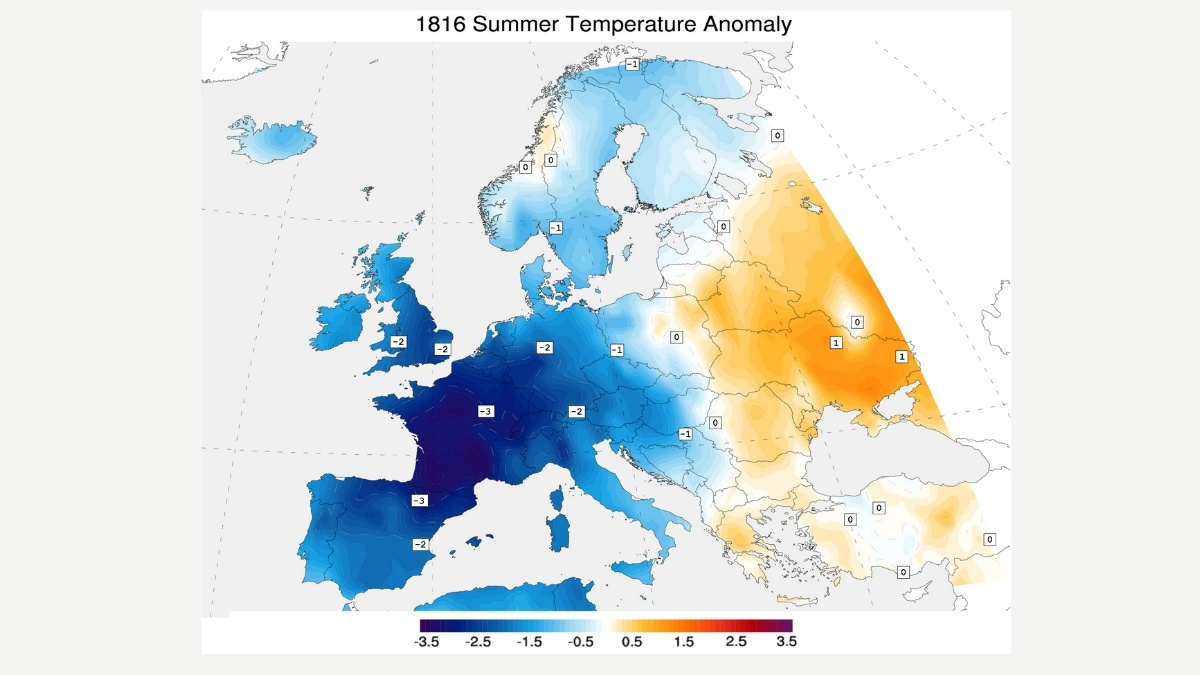 1816 Year without Summer Temperature Anamoly