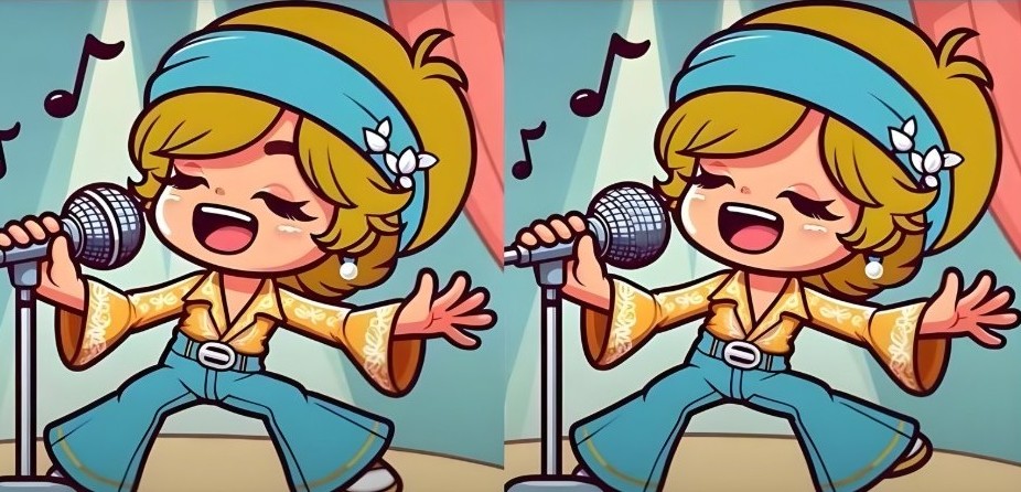 spot the differences girl singing pictures