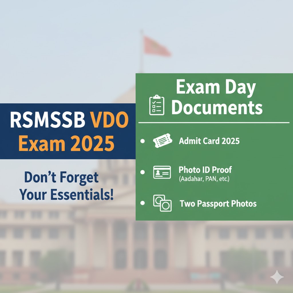 RSMSSB Documents to Carry