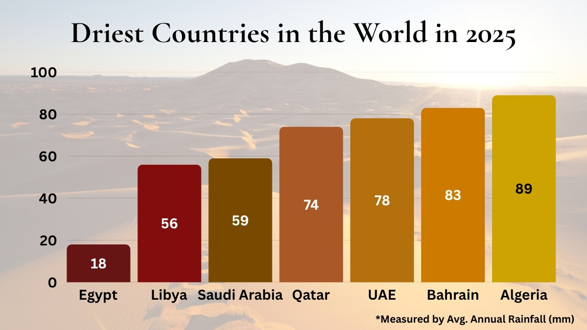 list of driest countries in the world in 2025 (1)