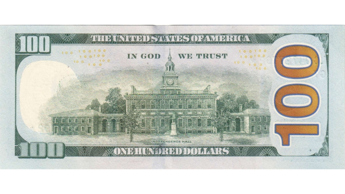 Backside of 100 dollar bill