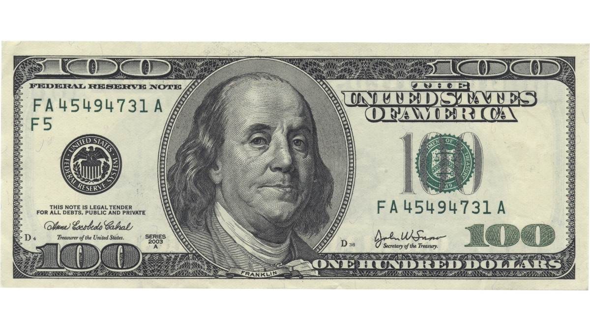 Front of 100 dollar bill