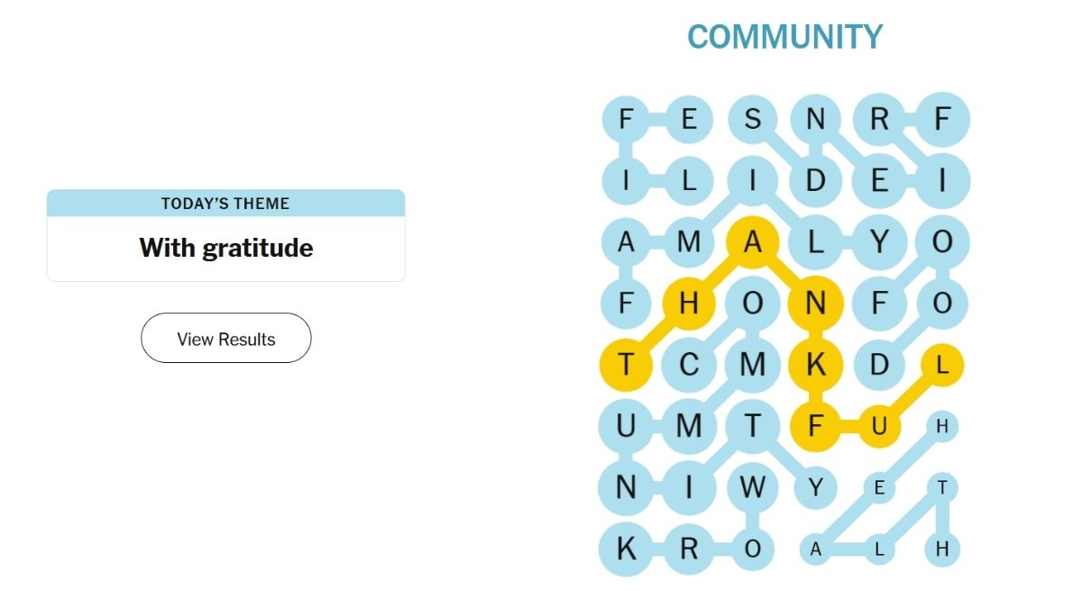 NYT Strands Today Check Hints, Answers for Theme With Gratitue,Spangram, November 27, 2025