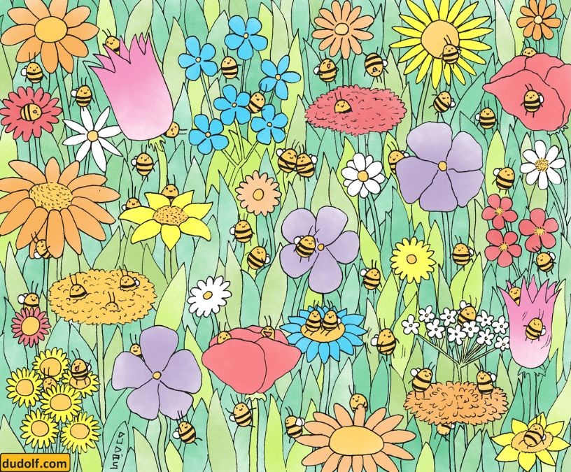count all bees picture puzzle with answer count-all-bees-picture-puzzle