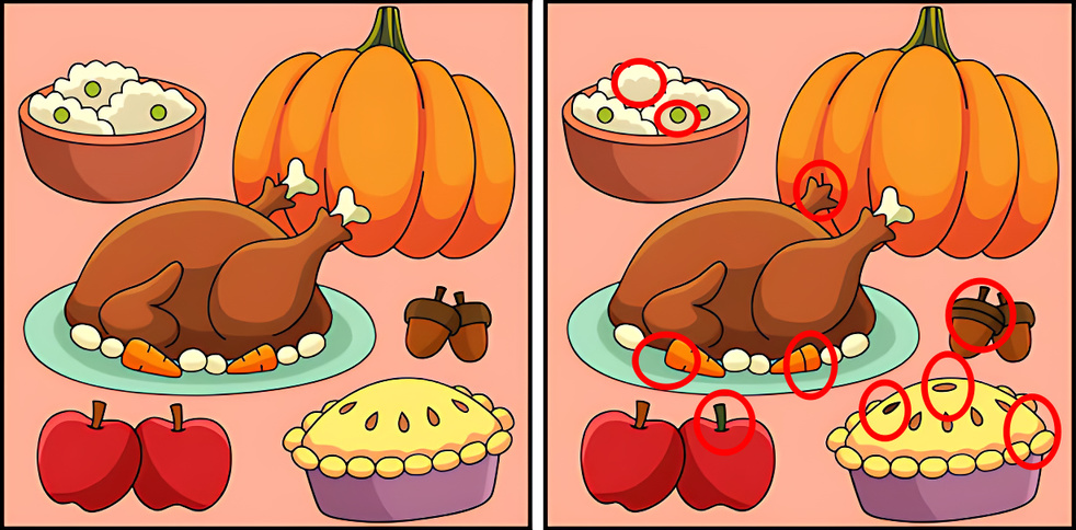 spot the differences thanksgiving feast pictures solution