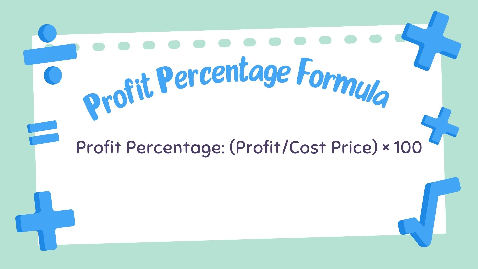 Profit Perecent Formula