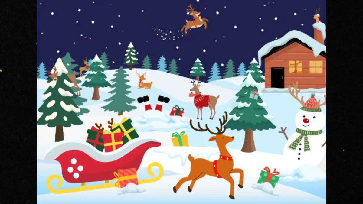 Spot 9 Hidden Reindeer -que