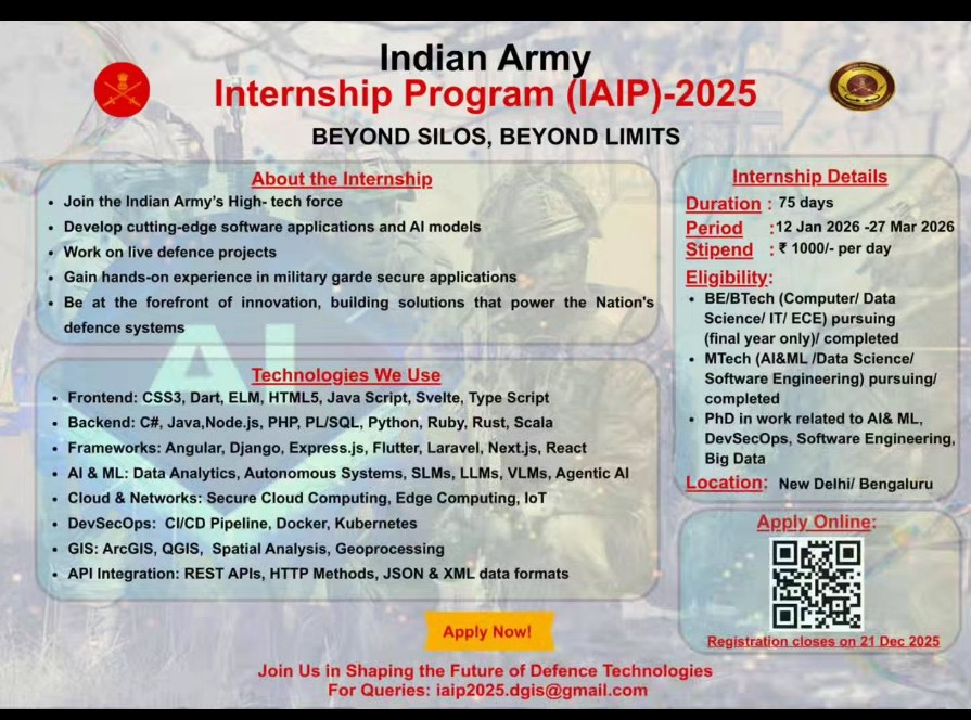 Indian Army Internship