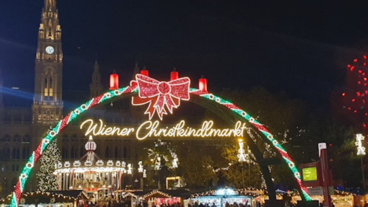Vienna Christkindlmarkt at Rathausplatz, Austria