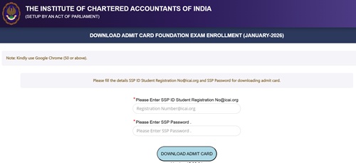 ICAI CA January 2026 Admit Card icai-jan-2026