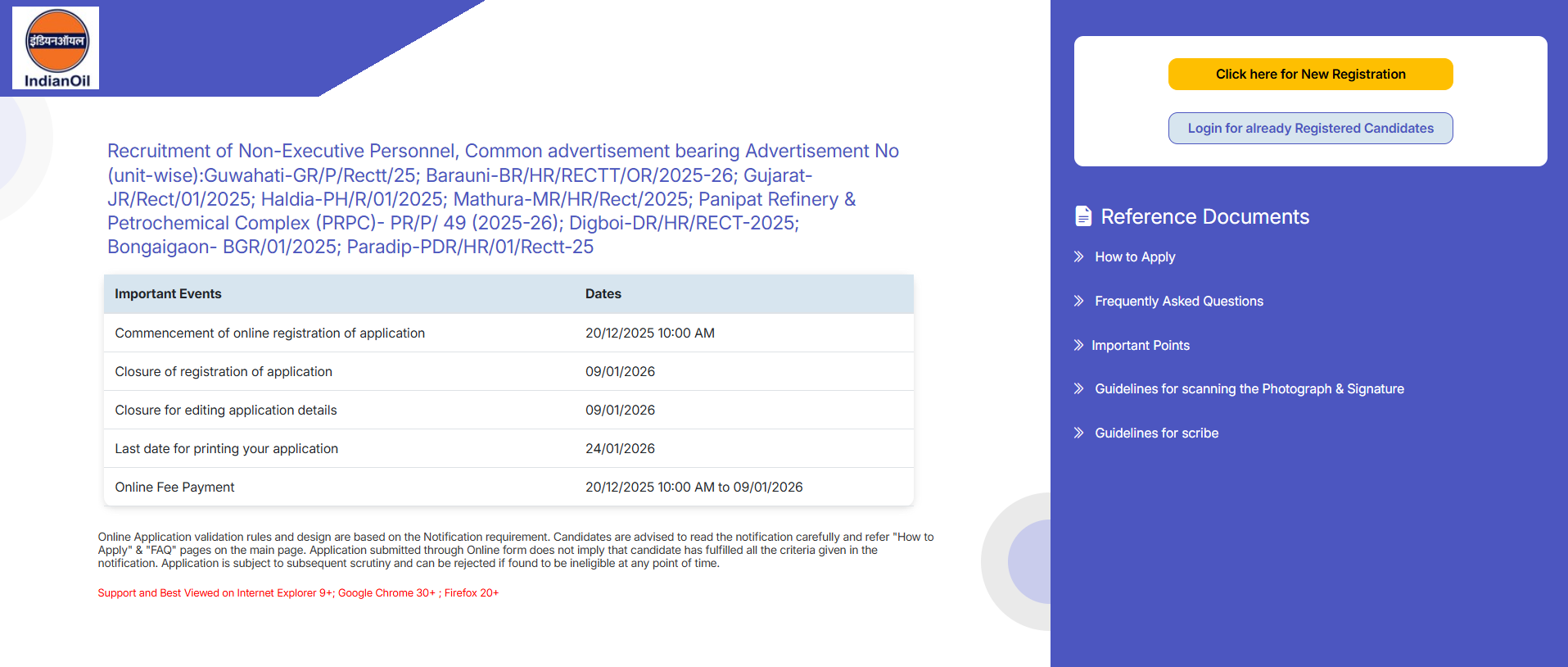 IOCL Registration 2025