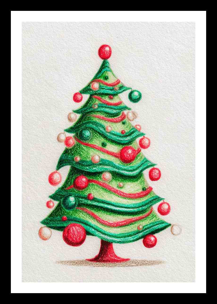 50 Christmas Tree Drawing Ideas_ From Classic to Whimsical (1)
