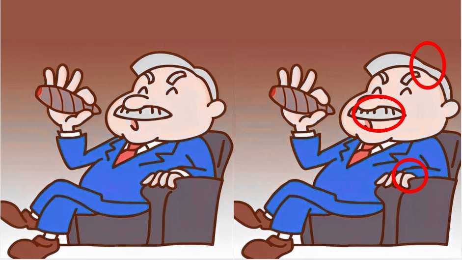 find the differences old man smoking cigar solved