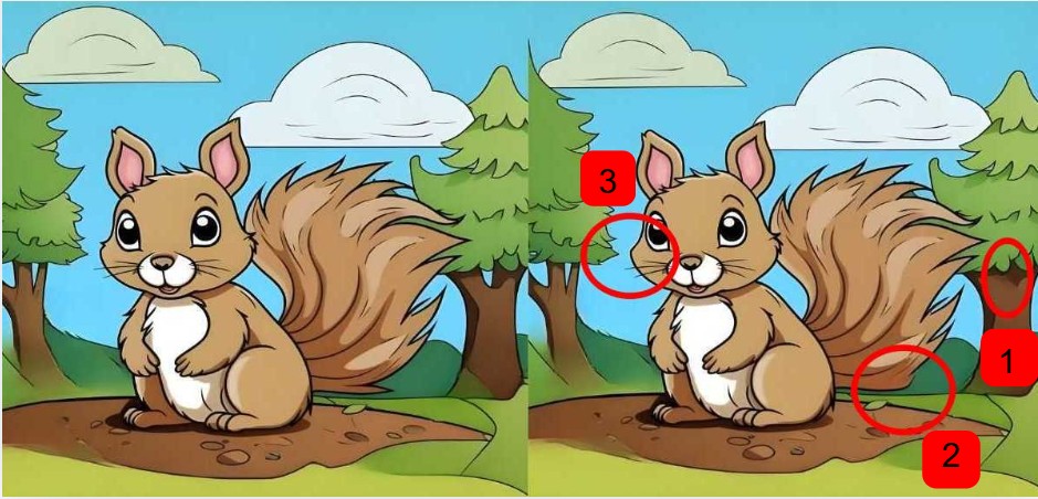 Squirrel in forest solution revealed