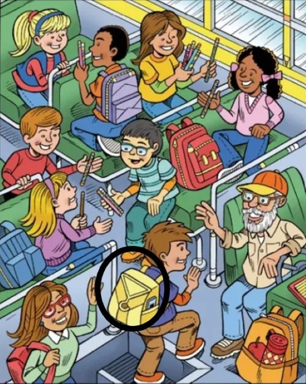 Find the hidden hanger in the school bus hanger-sol